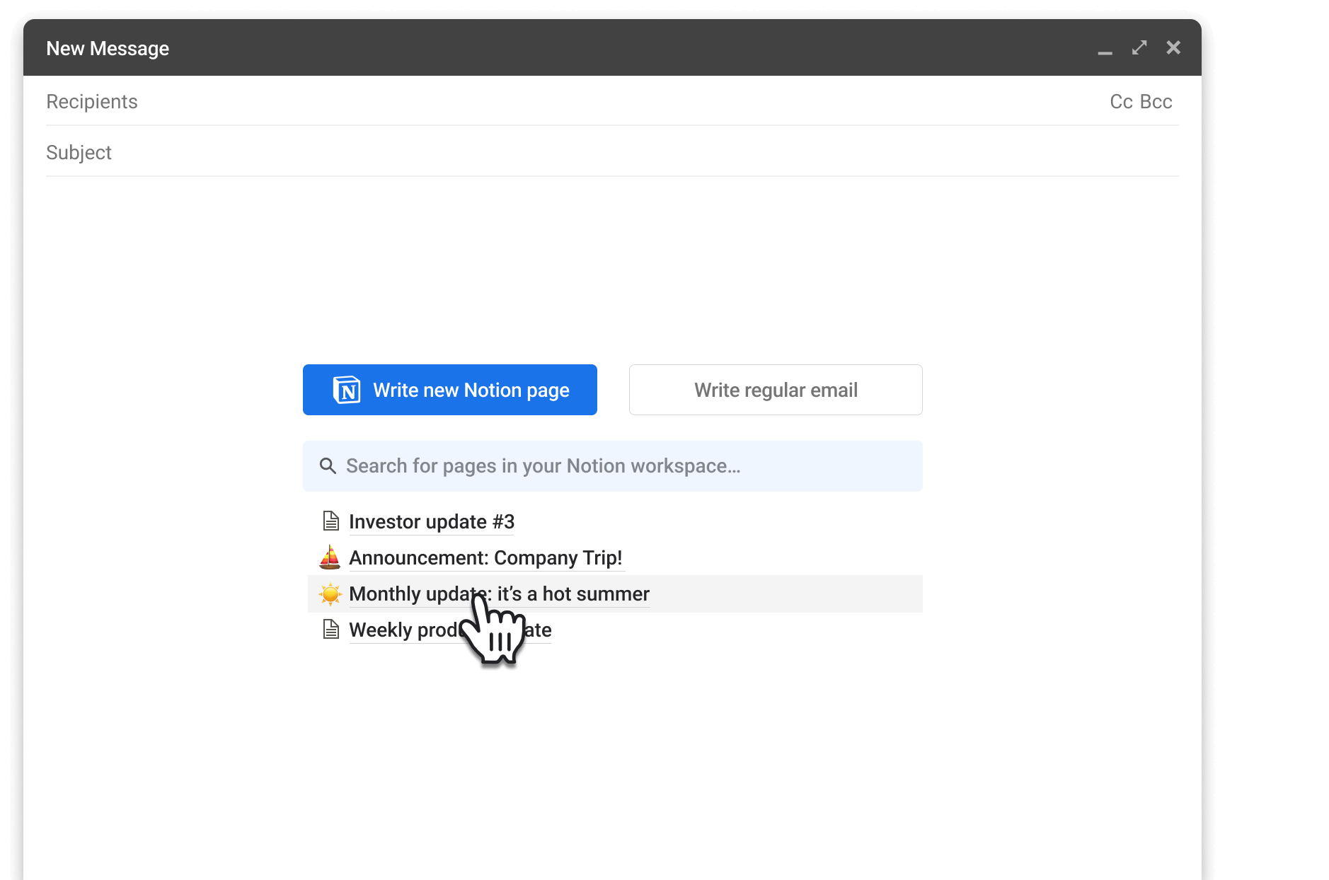 Connect your Notion to your Gmail